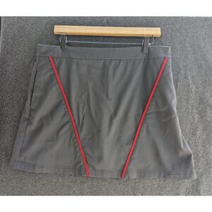 VK‎ Sport Gray red zip detail golf skort w/pockets side zip women's size 12
